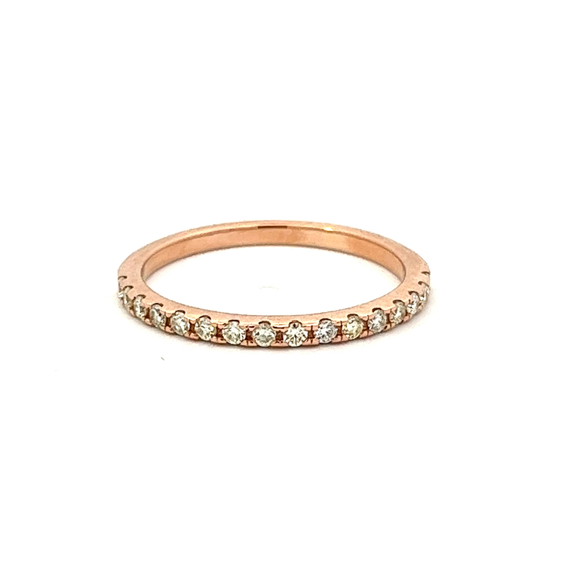 Thin Rose Gold Band | 1/4ct Total Weight Diamond Rose Gold Band
