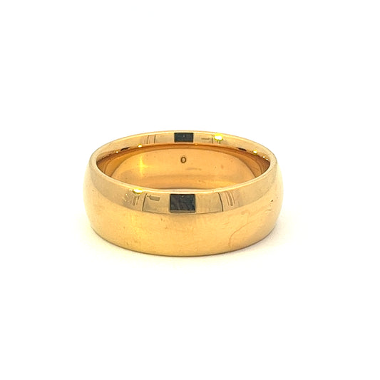 8mm yellow gold plated tungsten wedding band