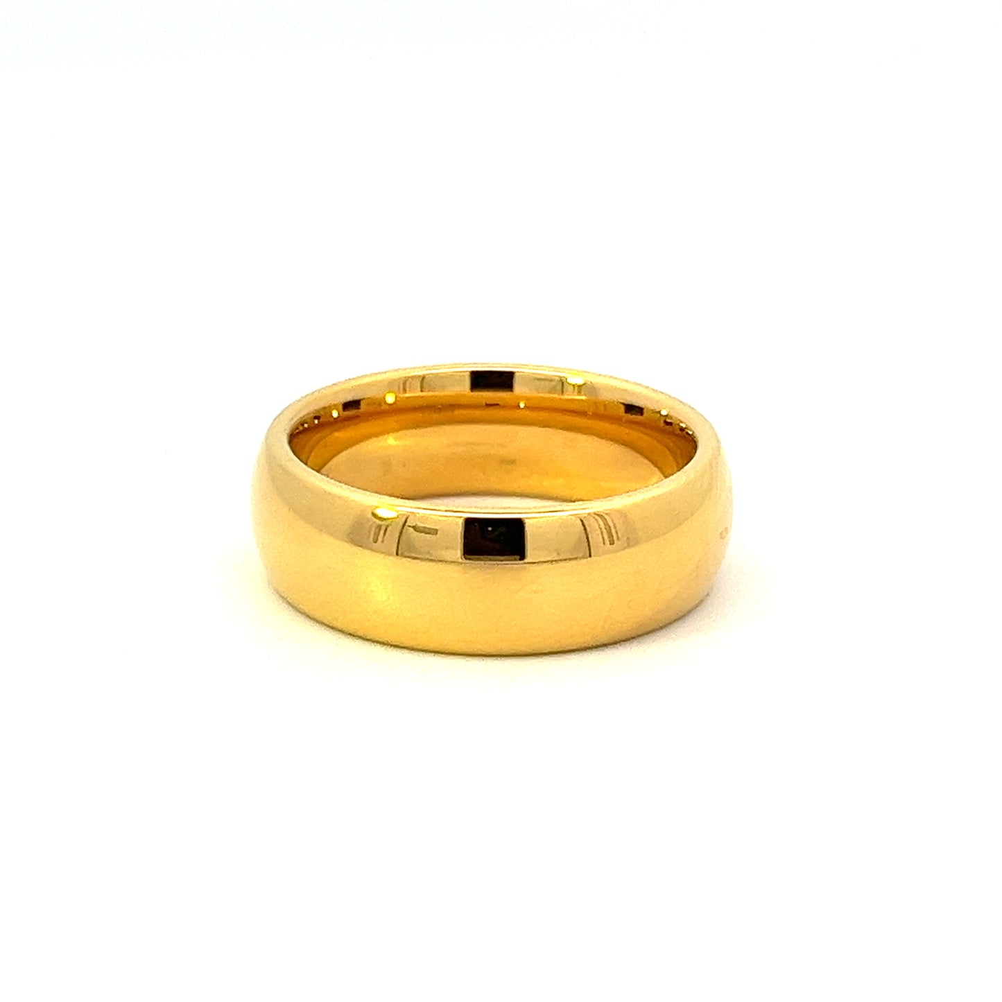 Men's yellow gold plated tungsten band 7mm