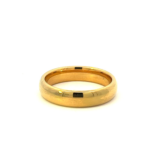 5mm yellow gold plated tungsten wedding band