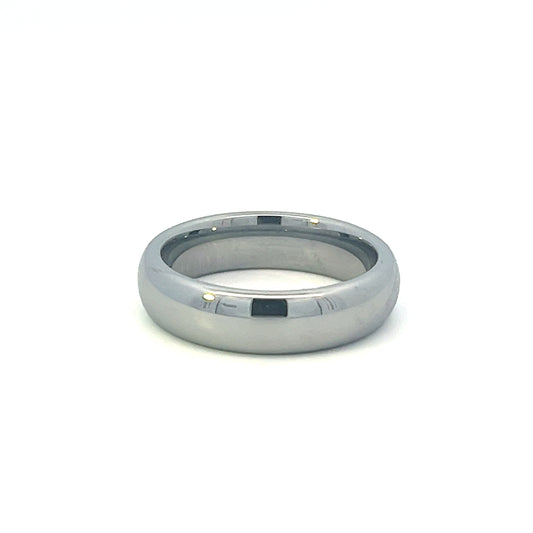 5.5mm grey polished tungsten wedding band