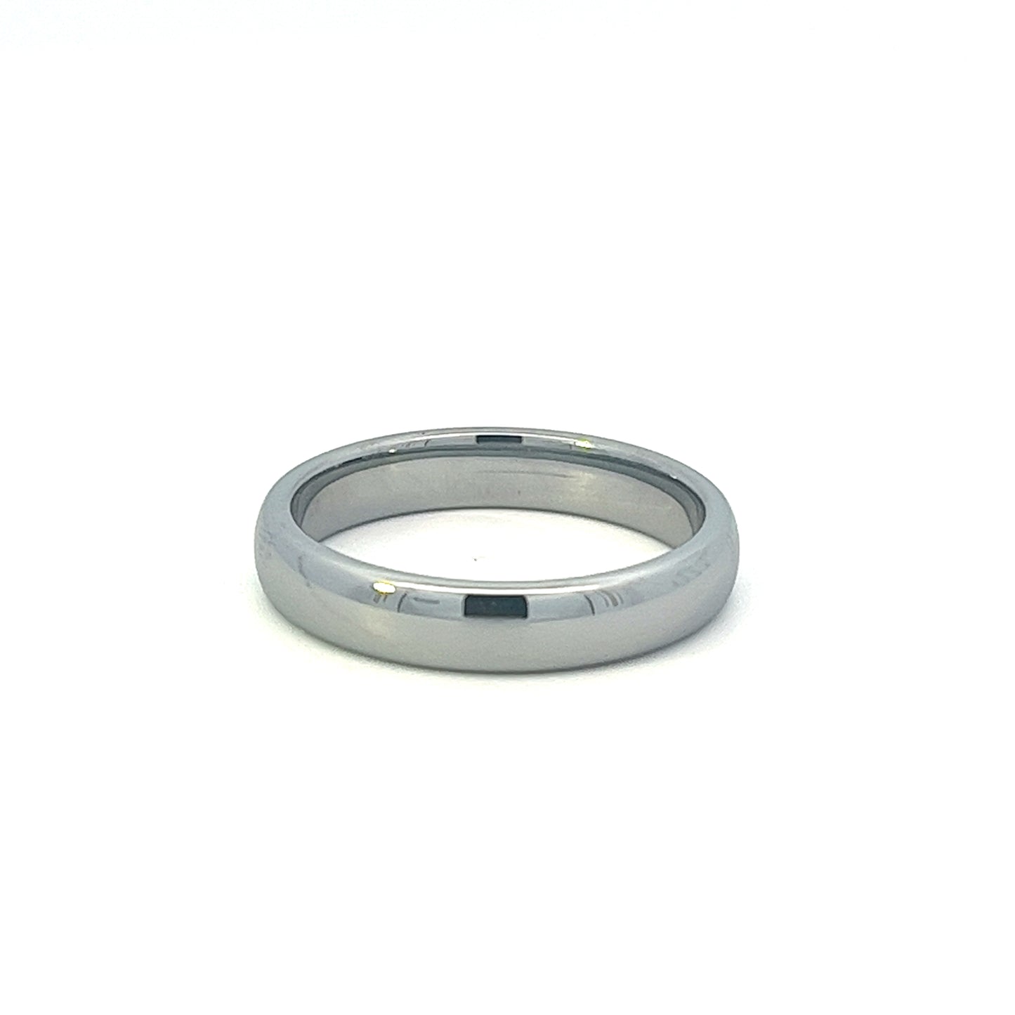 4mm grey polished tungsten mens wedding band
