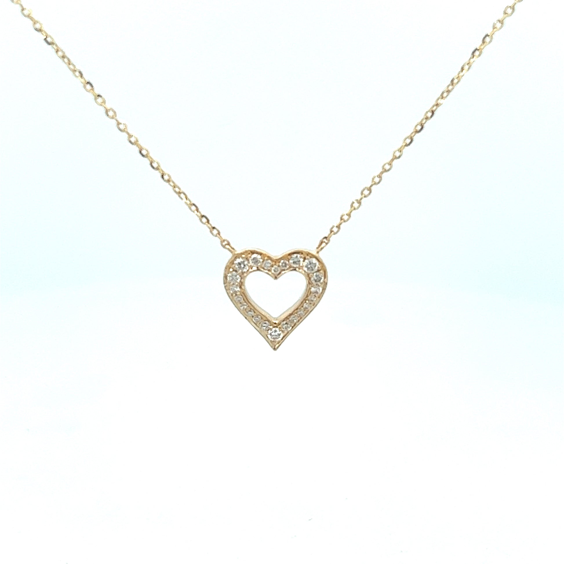 14k diamond heart necklace