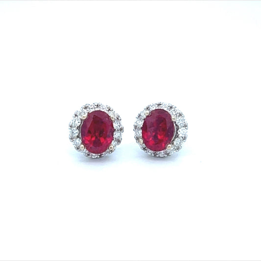 2.75ct Ruby and Diamond Earrings