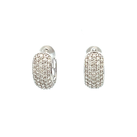1.00ct 14k white gold huggie earrings