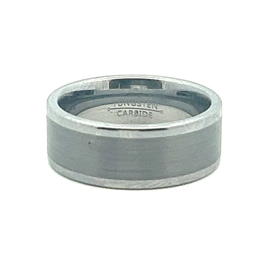 8mm Gunmetal Tungsten Ring With Smooth Transition To Polished Edges