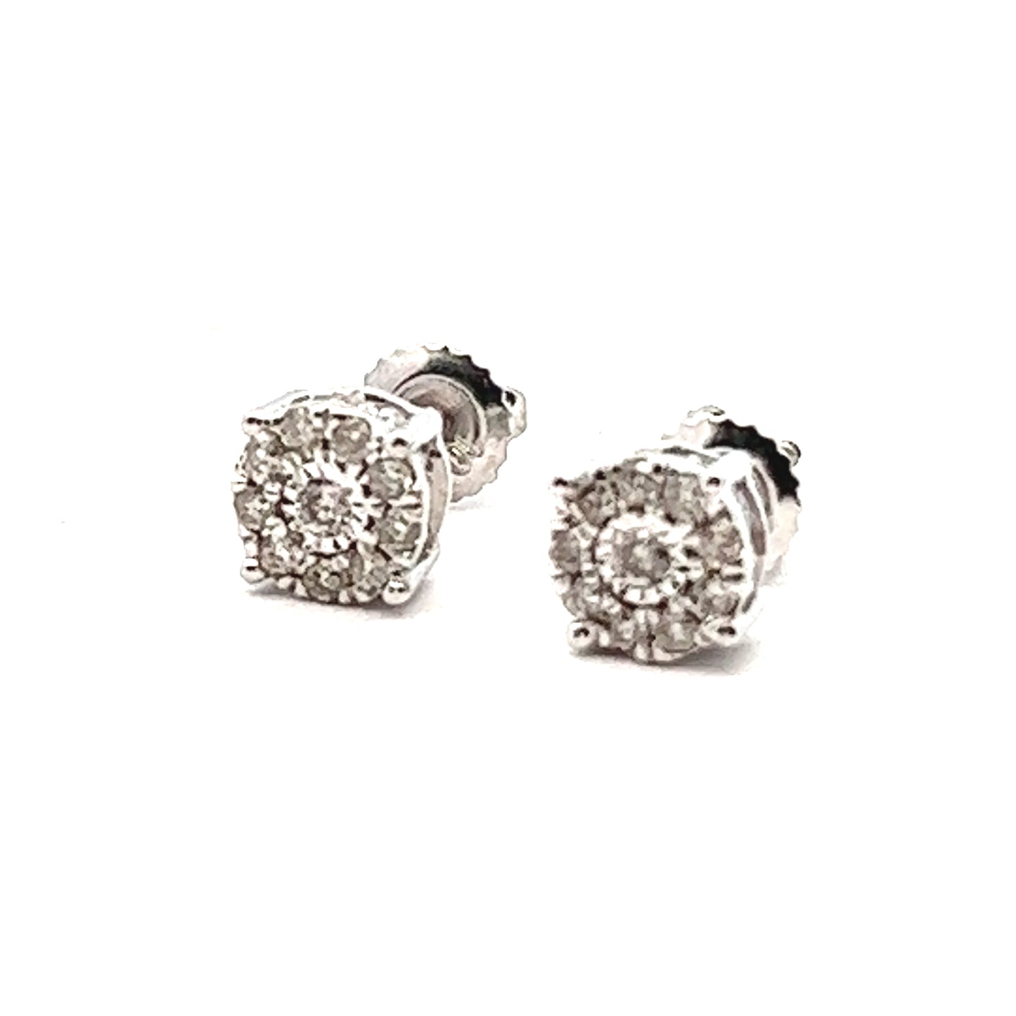 1/2ct lab grown diamond cluster earrings with screw backs