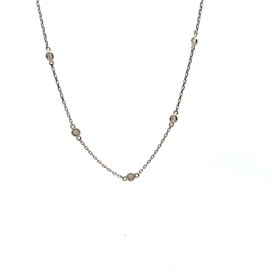 .50ct Diamonds By The Yard Necklace White Gold | 18in Necklace