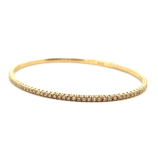 2.00cttw Flexible Diamond Bangle Bracelet | 14k Yellow Gold