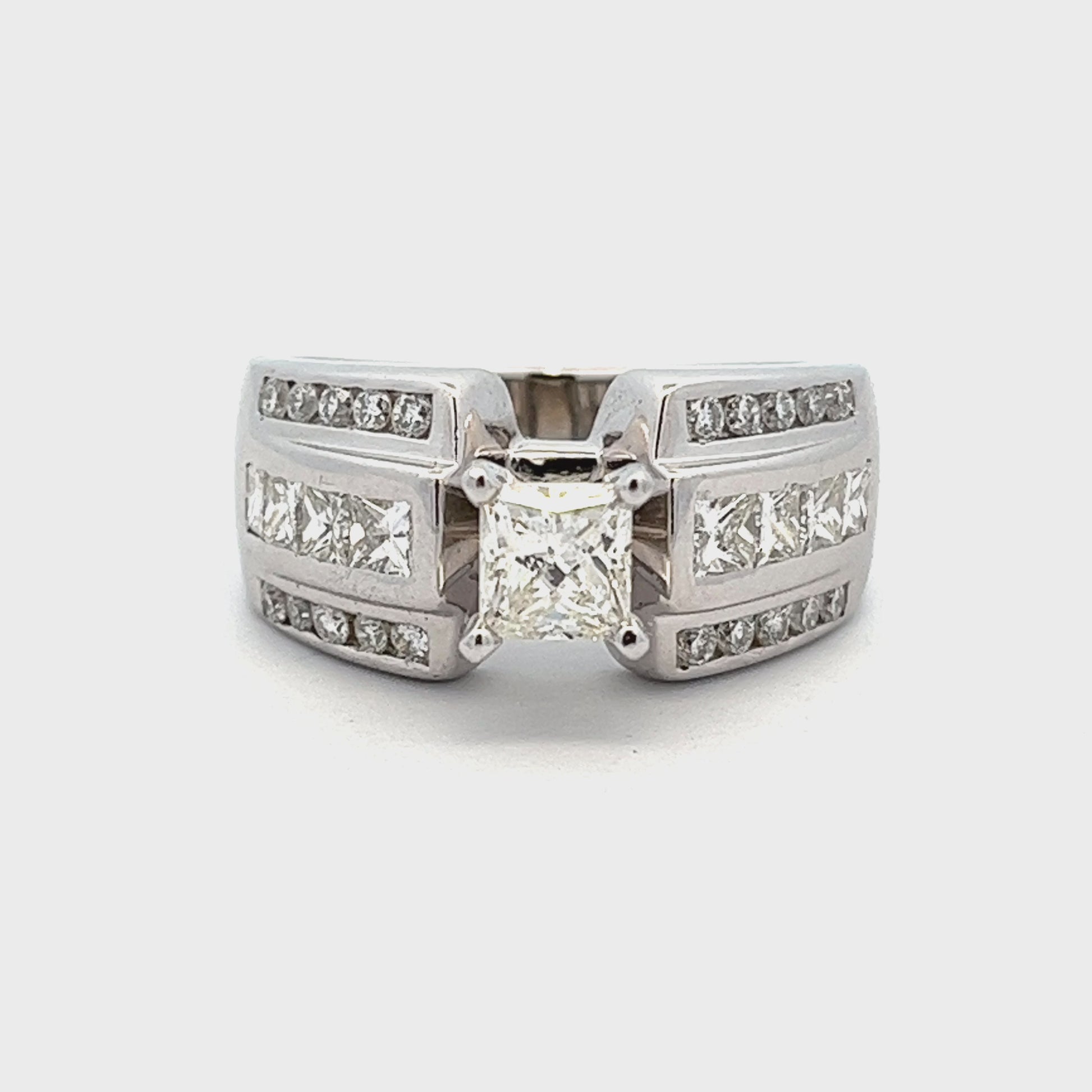 .75ct Princess Cut Diamond Engagement Ring White Gold Video