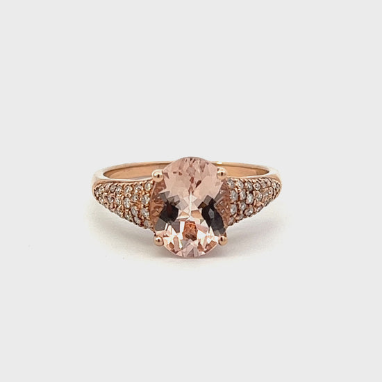 2.31ct Oval Morganite Rose Gold Ring Video