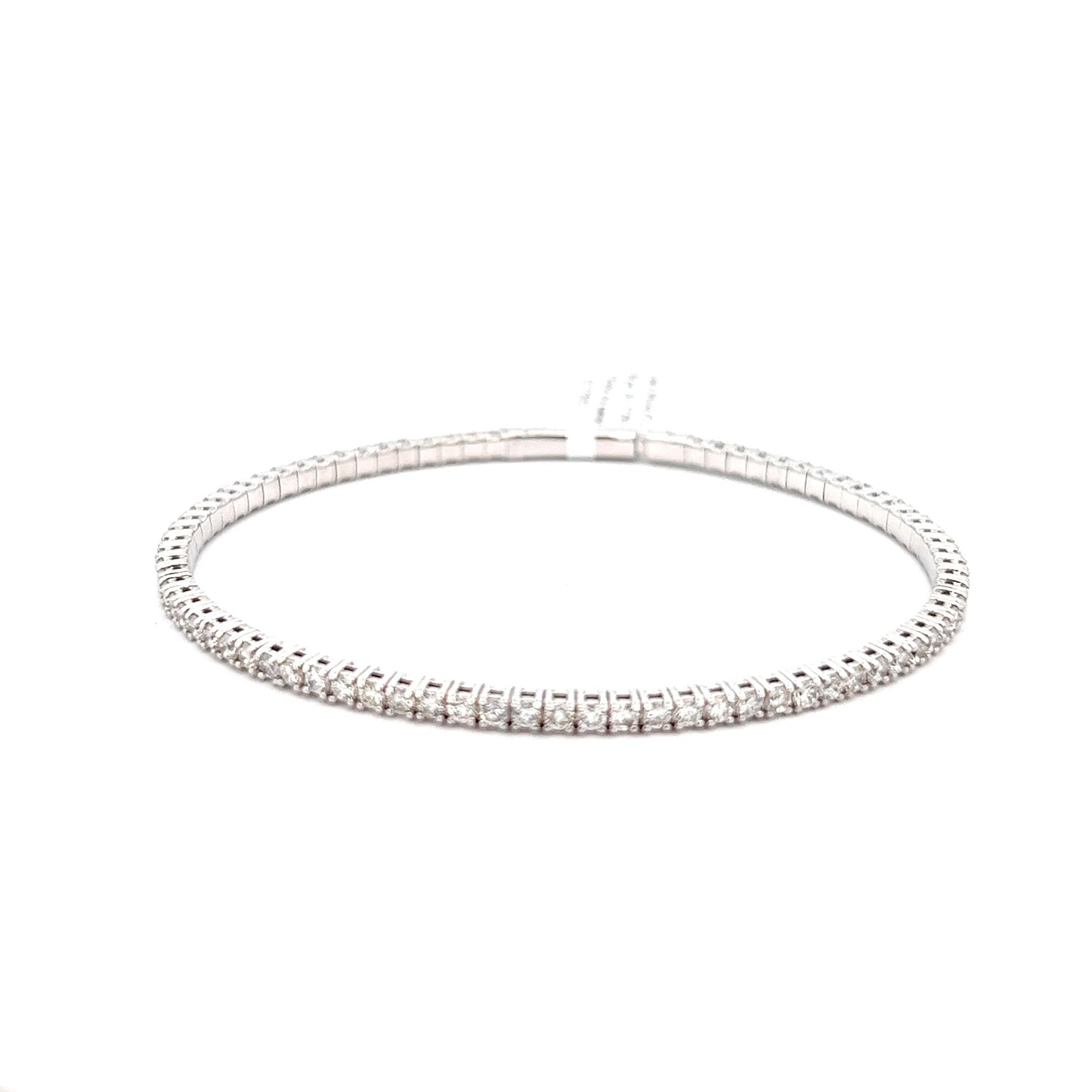 14k White Gold Flexible Diamond Bracelet - 2.75cttw