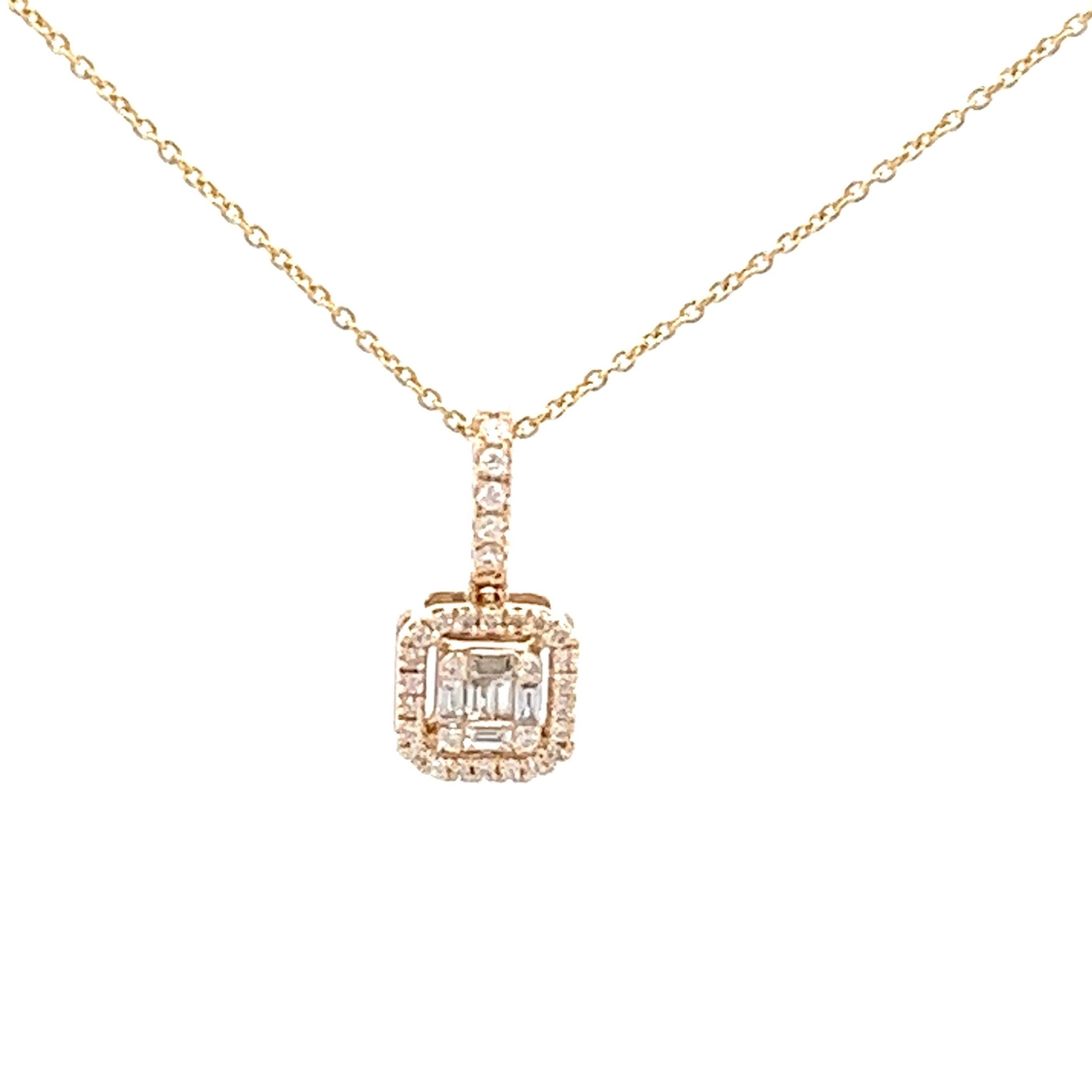 14k gold square pendant shop necklace