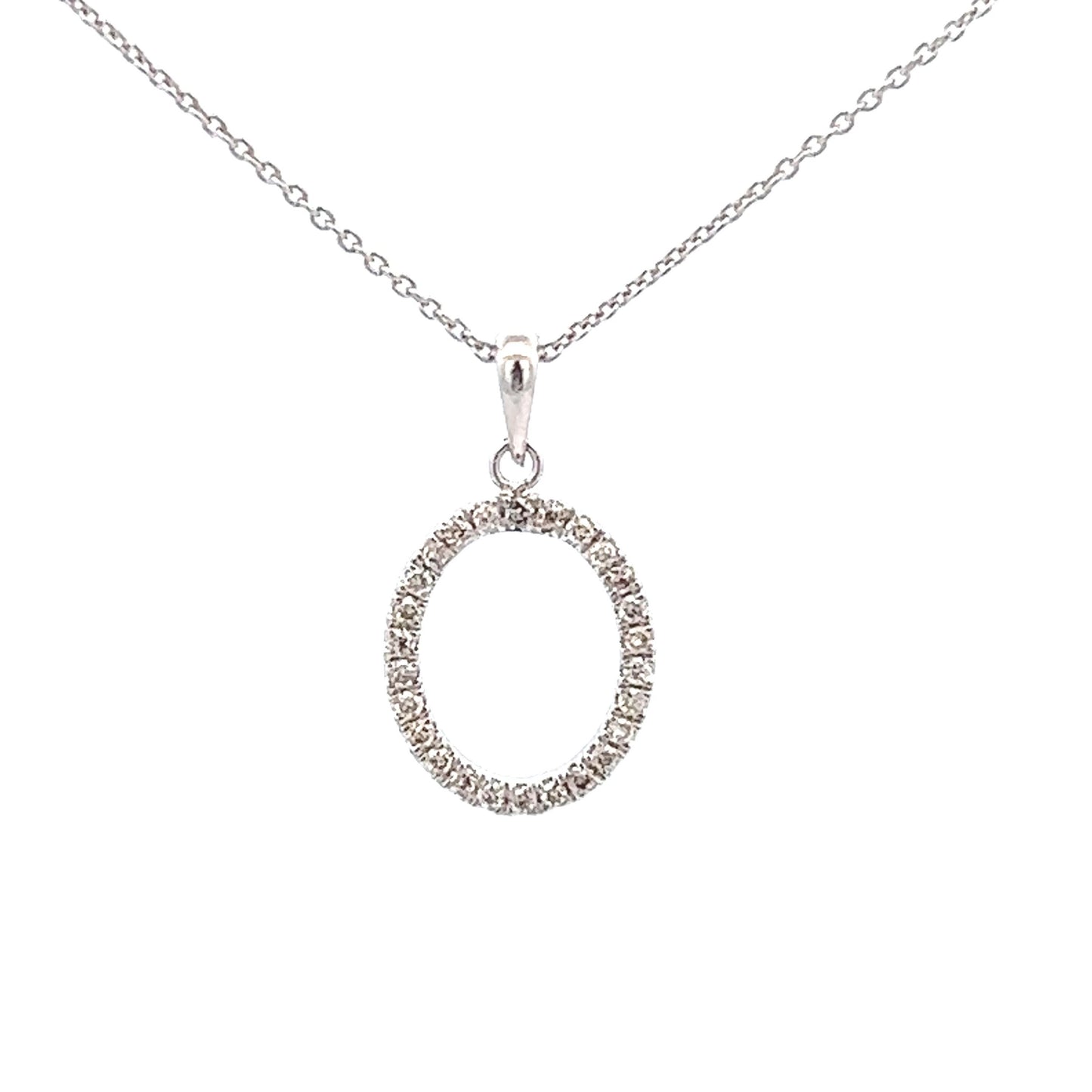 .17ct Oval Diamond Necklace | 14k White Gold