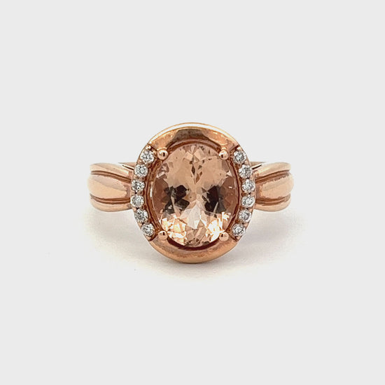 2.19ct Oval Morganite Rose Gold Ring Video